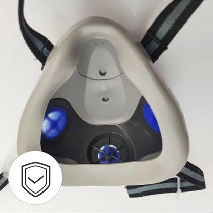 Maschera antigas a doppio filtro anti-polvere