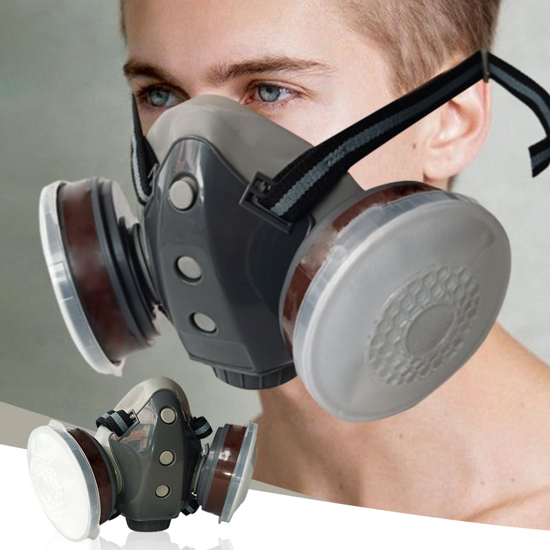 Maschera antigas a doppio filtro anti-polvere