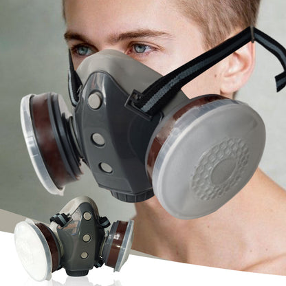 Maschera antigas a doppio filtro anti-polvere