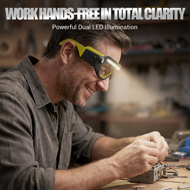 Lampada Frontale LED Ricaricabile per Occhiali