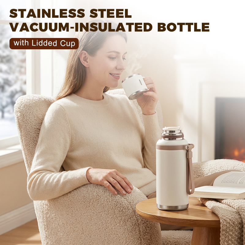Bottiglia termica con coperchio e tazza integrata