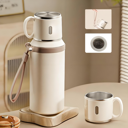 Bottiglia termica con coperchio e tazza integrata