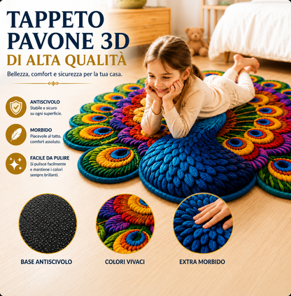 Tappeto Pavone 3D Premium