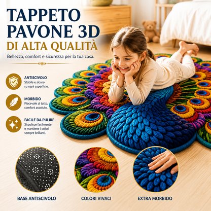 Tappeto Pavone 3D Premium