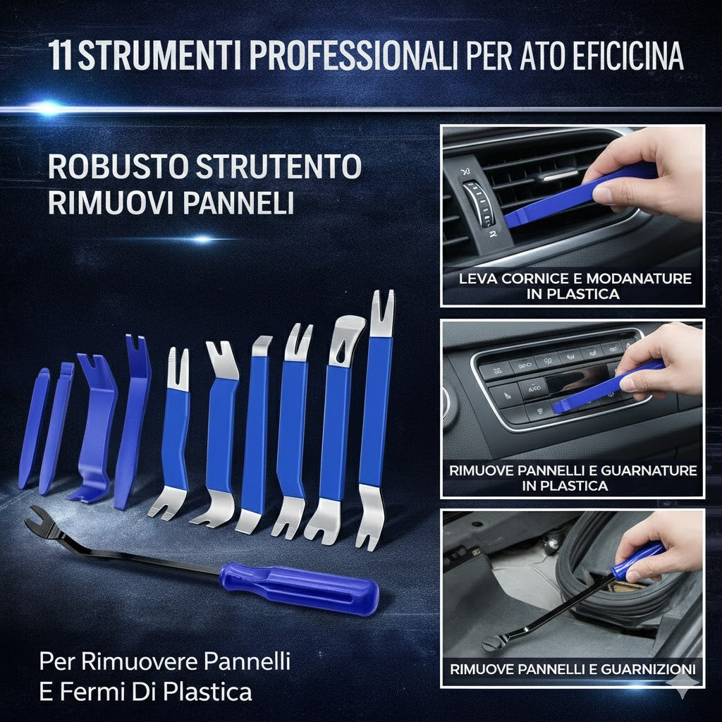 Kit da 11 pezzi per la rimozione delle finiture auto