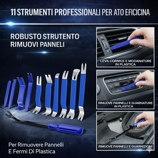 Kit da 11 pezzi per la rimozione delle finiture auto