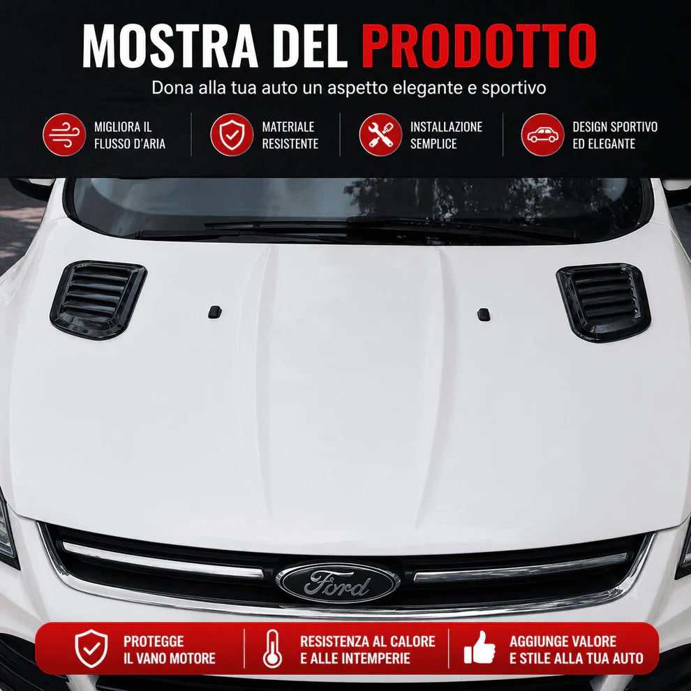 Presa d'Aria Finta Cofano Auto Stile Sportivo