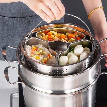 Vassoio per cottura a vapore in acciaio inox