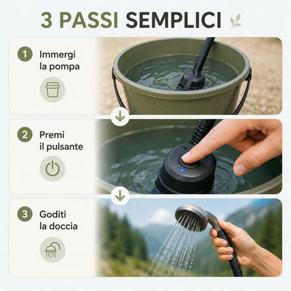 Doccia Portatile Elettrica per Campeggio e Viaggio