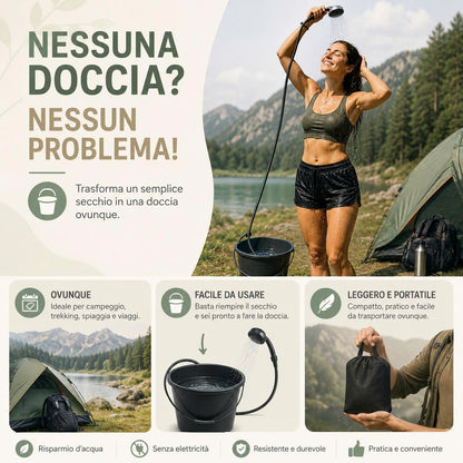 Doccia Portatile Elettrica per Campeggio e Viaggio